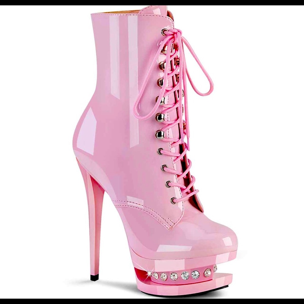 Bubble gum pink 6inch heel boots. Only tried on never worn outside.